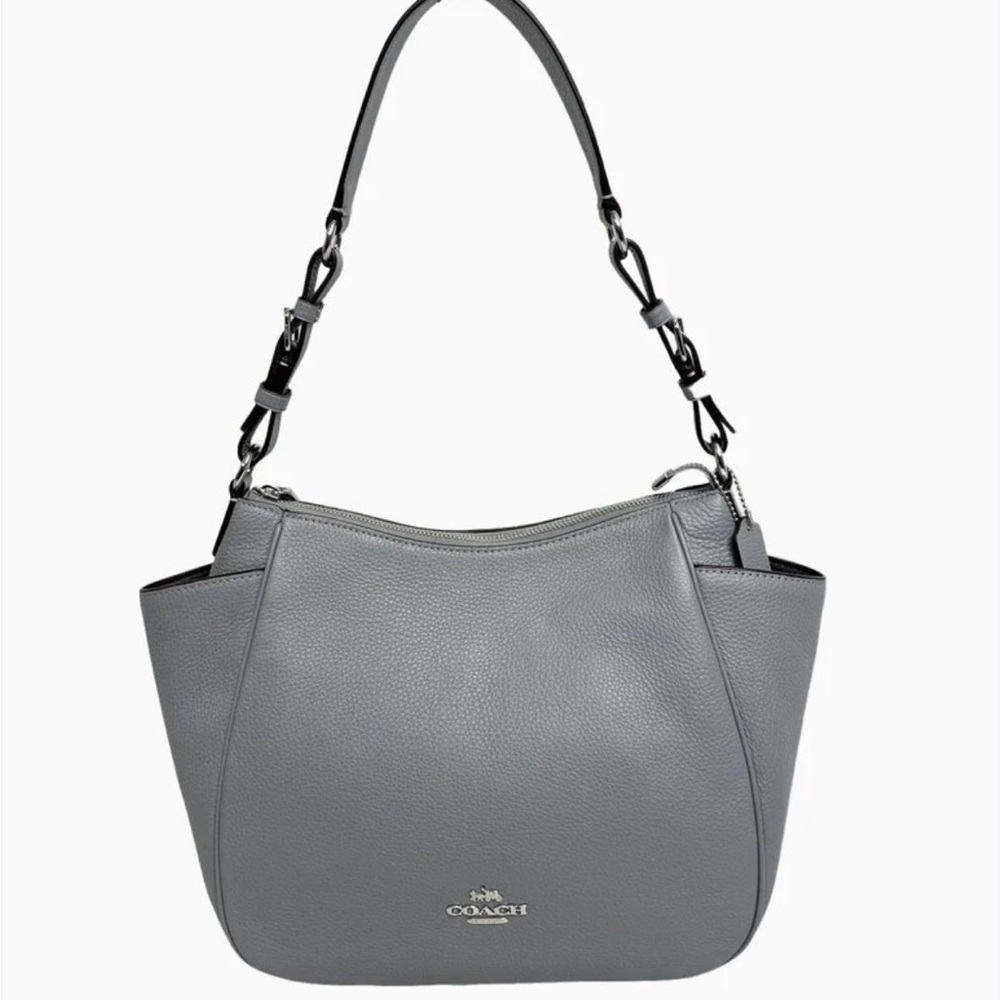 Coach Rori Pebbled Leather Shoulder Bag - Gray (No Hangtag)
